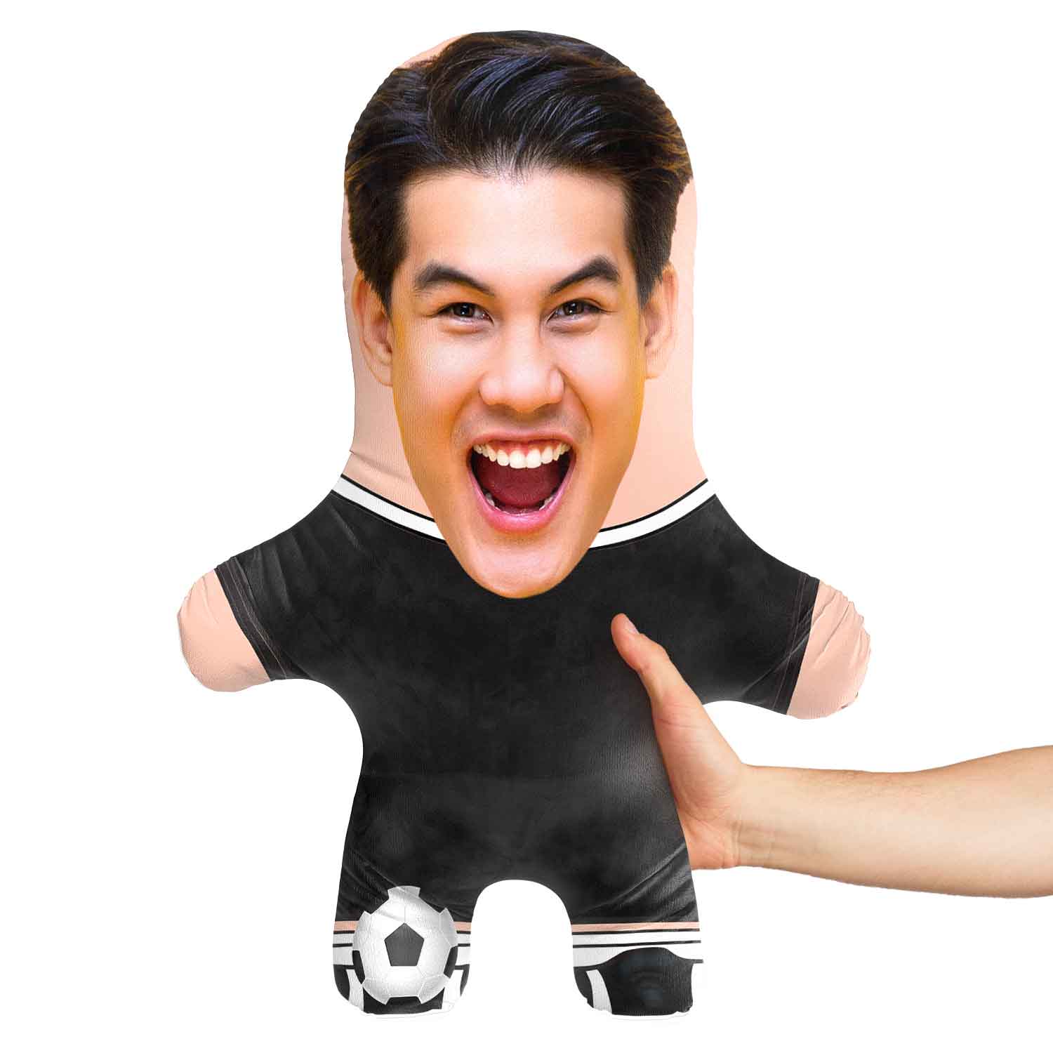 Black Soccer Jersey Face Pillow