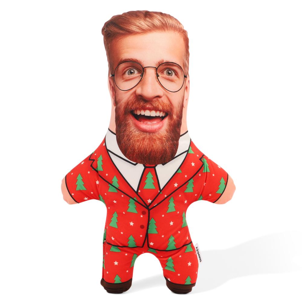 Christmas Suit Red Face Pillow