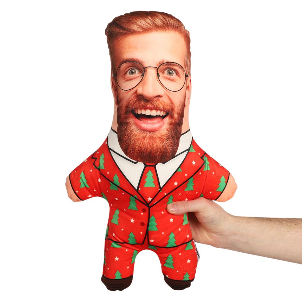 Christmas Suit Red Face Pillow