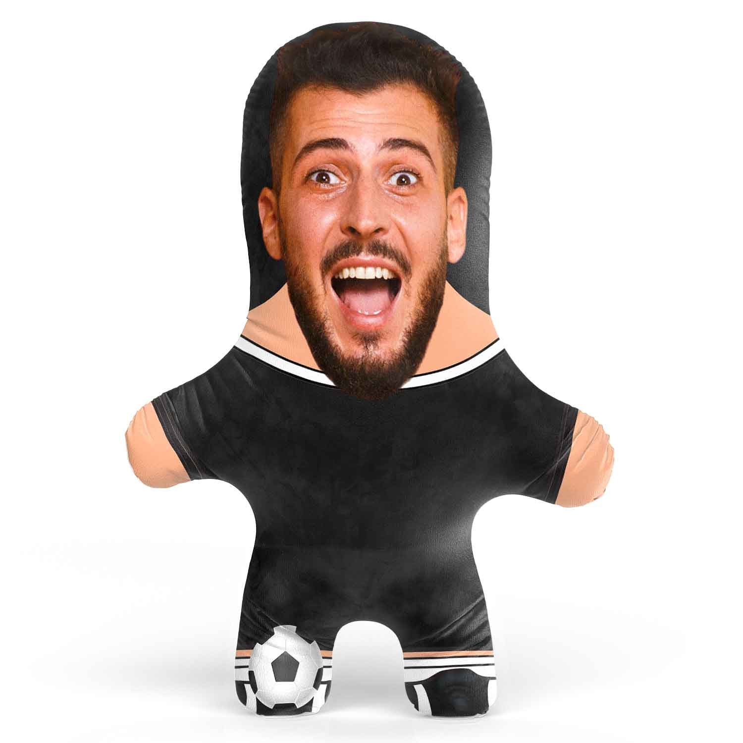 Black Soccer Jersey Face Pillow