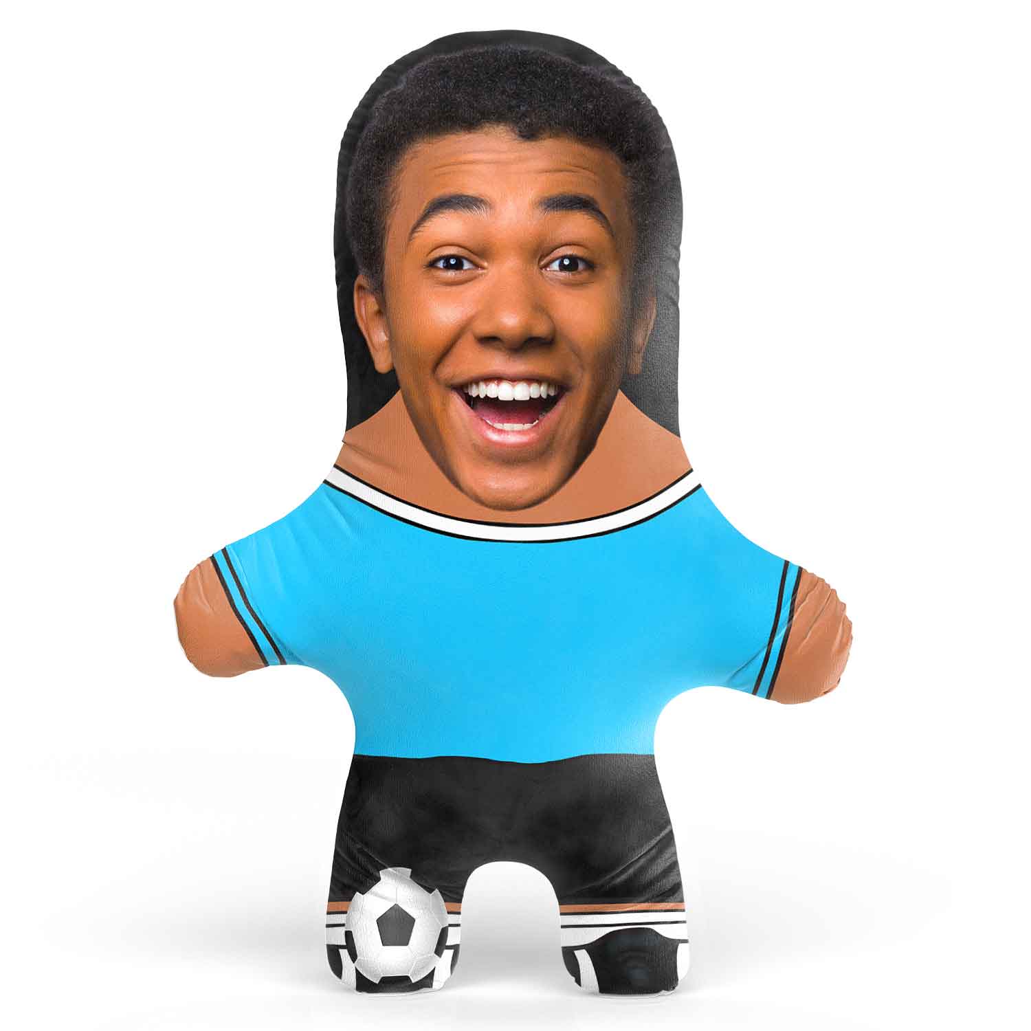 Sky Blue Soccer Jersey Face Pillow