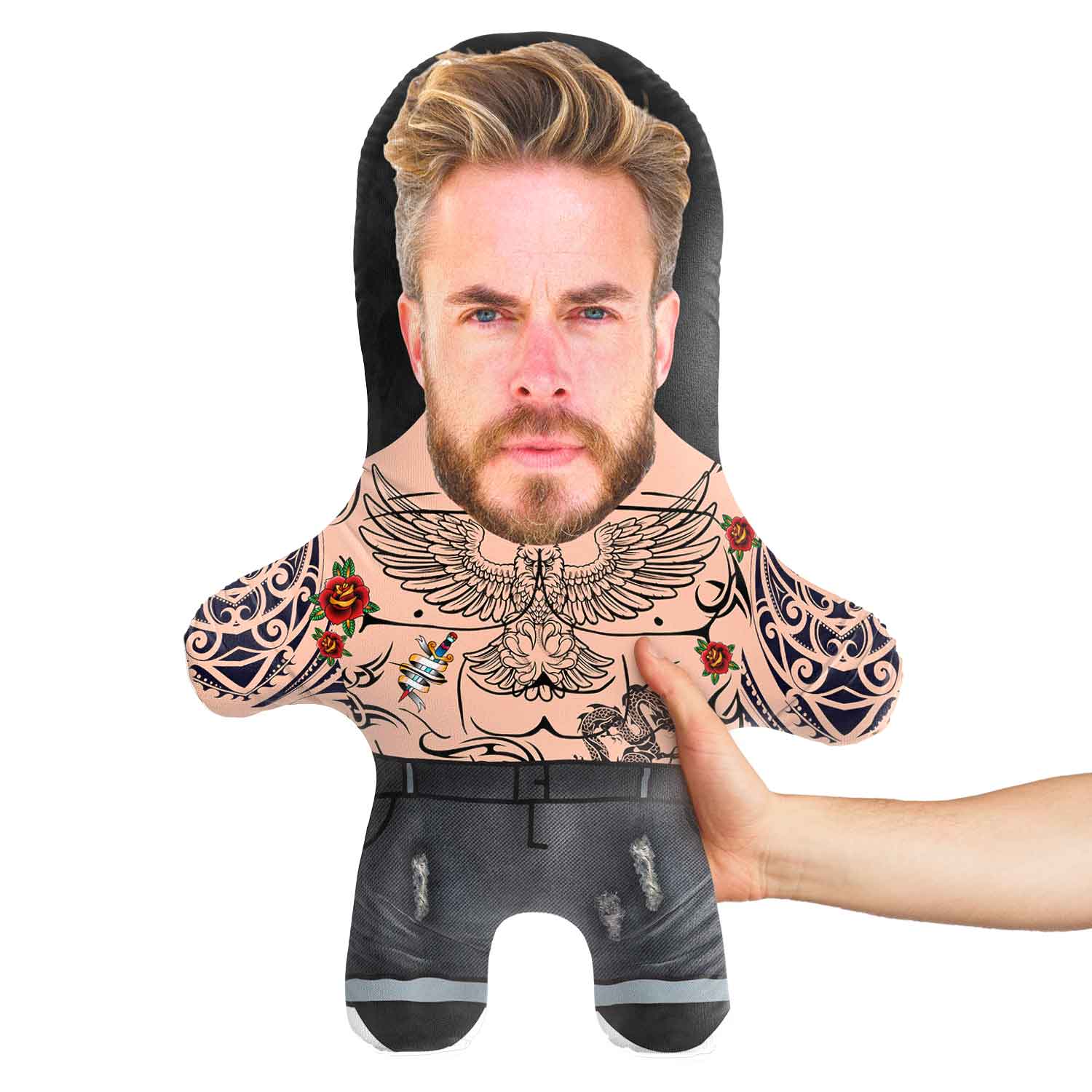 Male Tattoo Face Pillow
