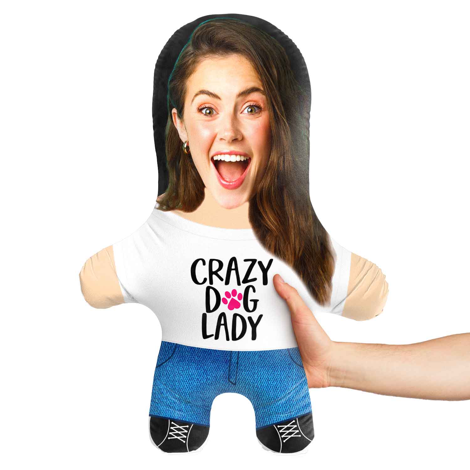 Crazy Dog Lady Face Pillow