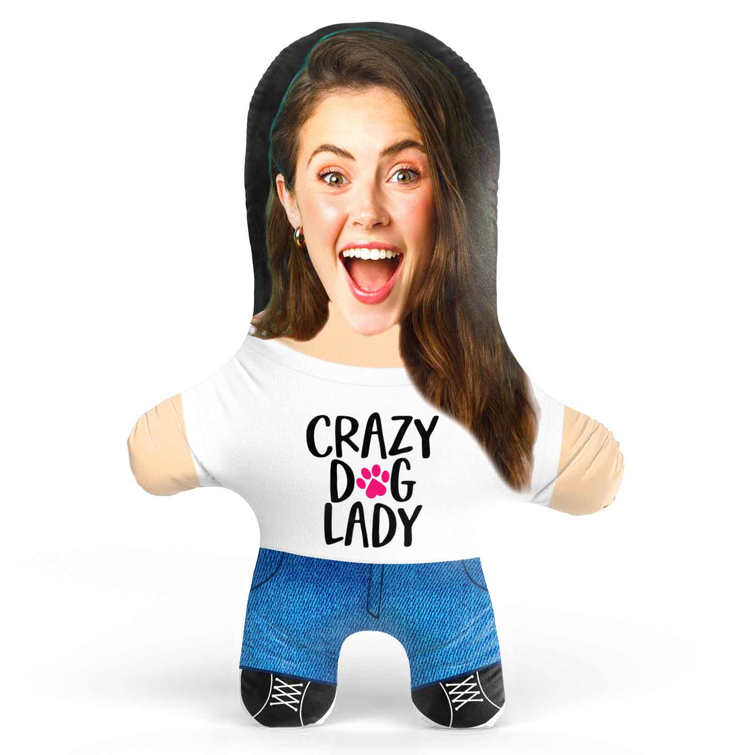 Crazy Dog Lady Face Pillow