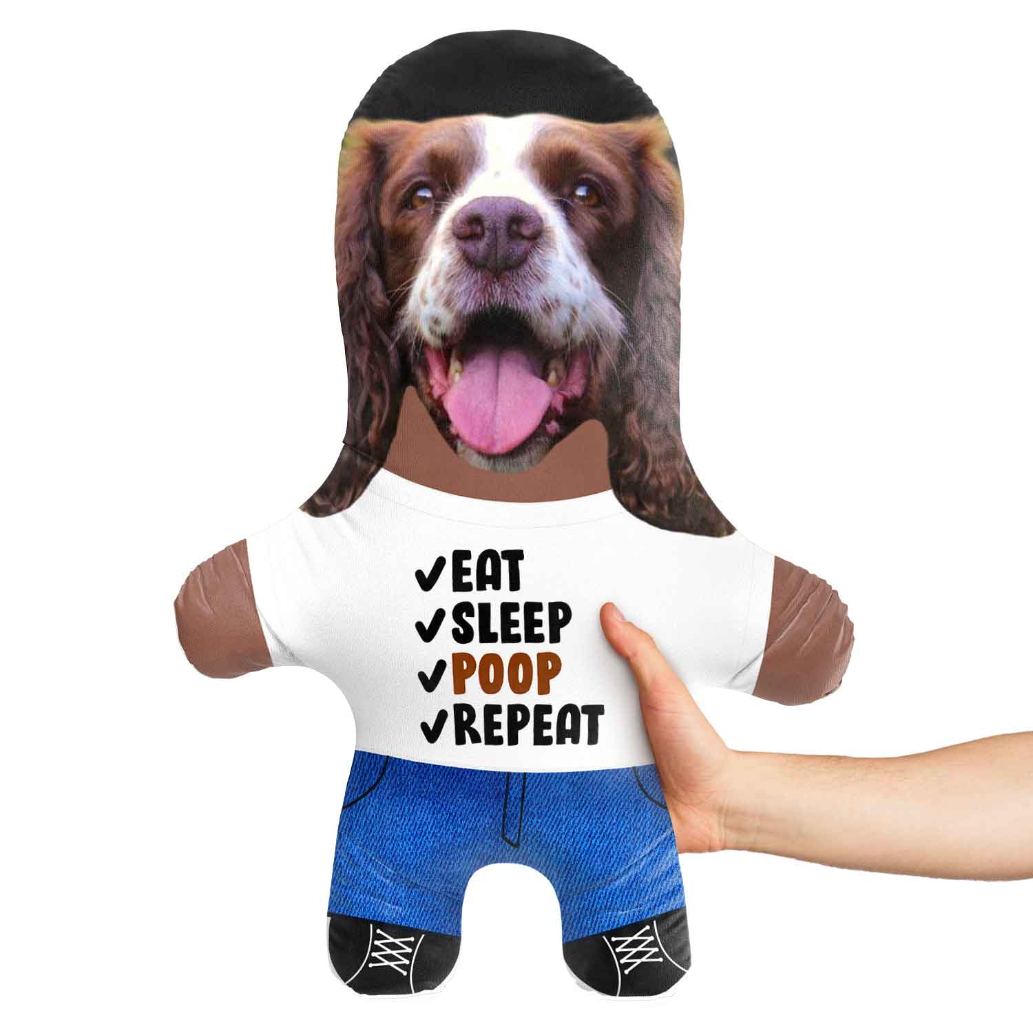 Eat Sleep Poop Repeat Face Pillow