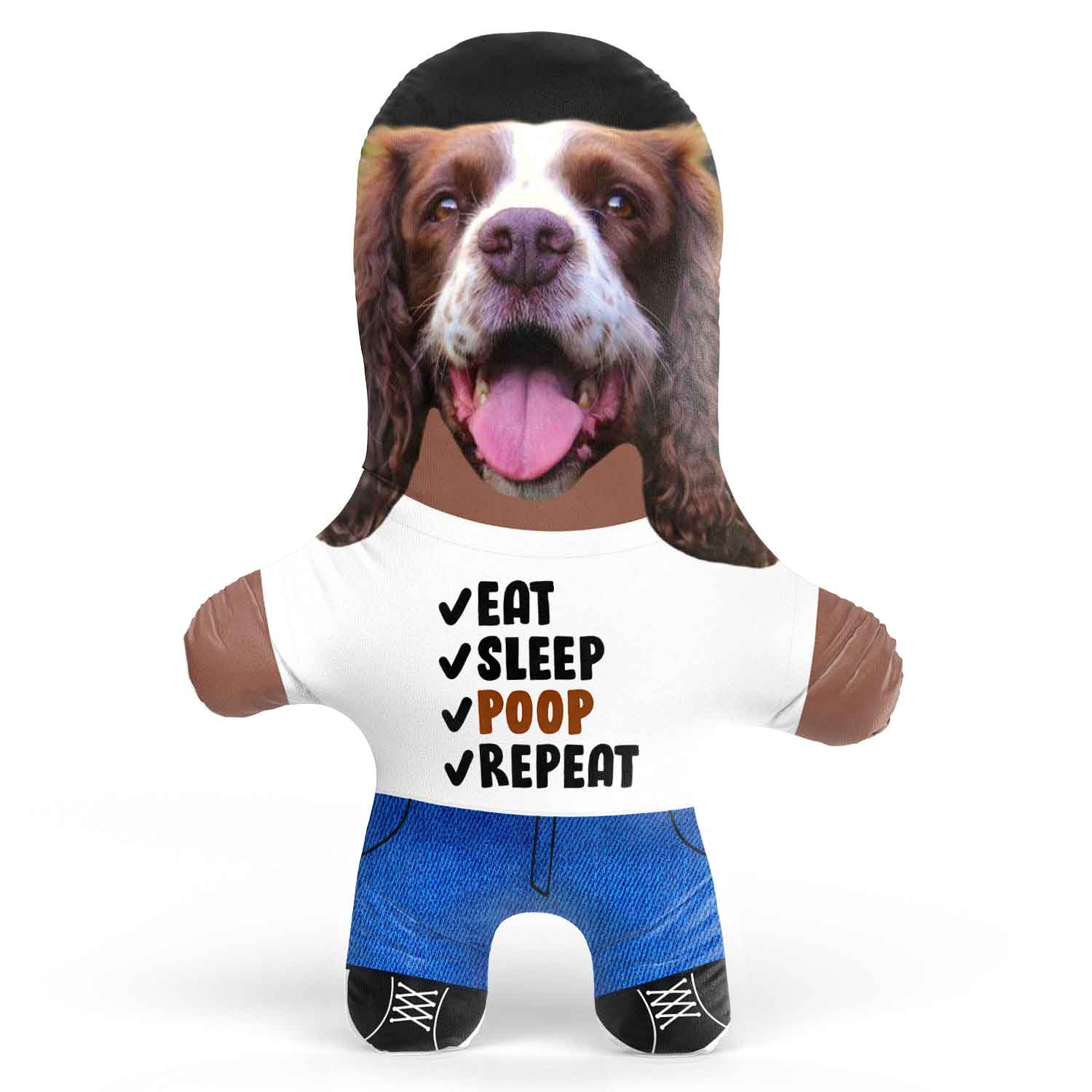 Eat Sleep Poop Repeat Face Pillow