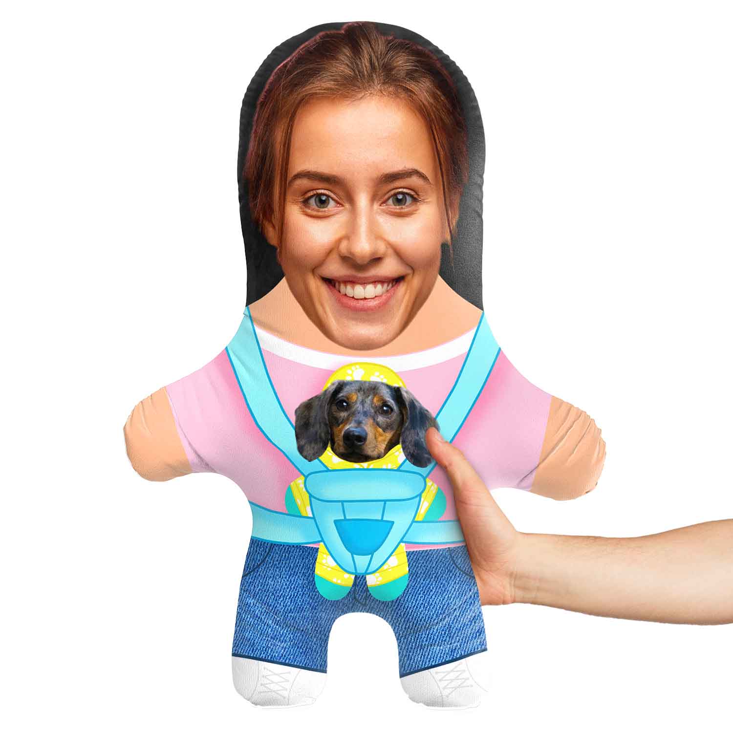 Female Baby Dog Carrier Face Pillow