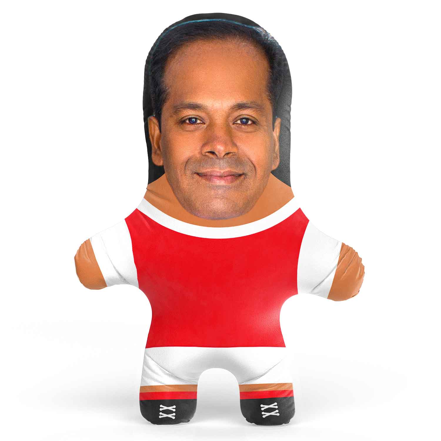 Soccer Red & White Face Pillow