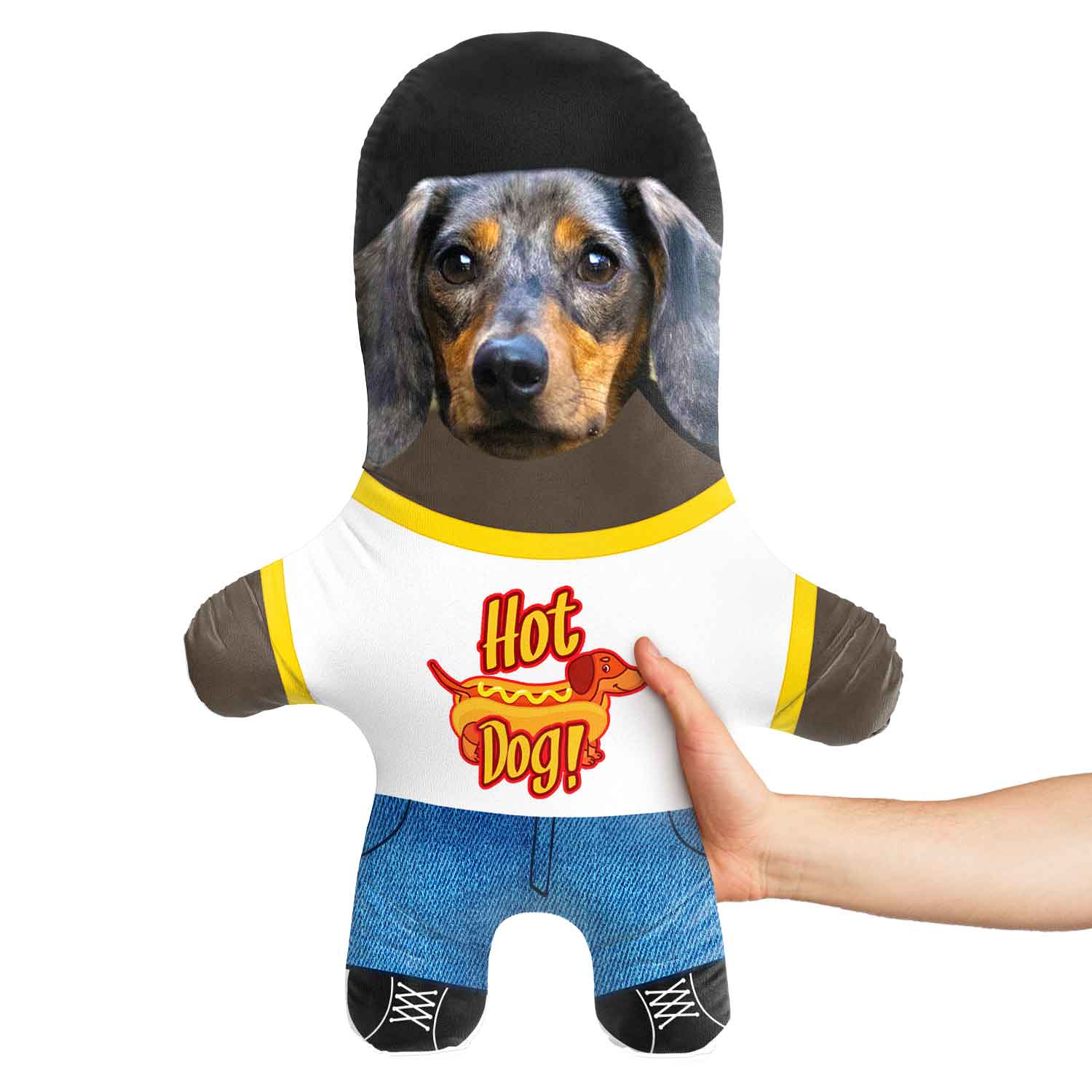 Hot Dog Face Pillow