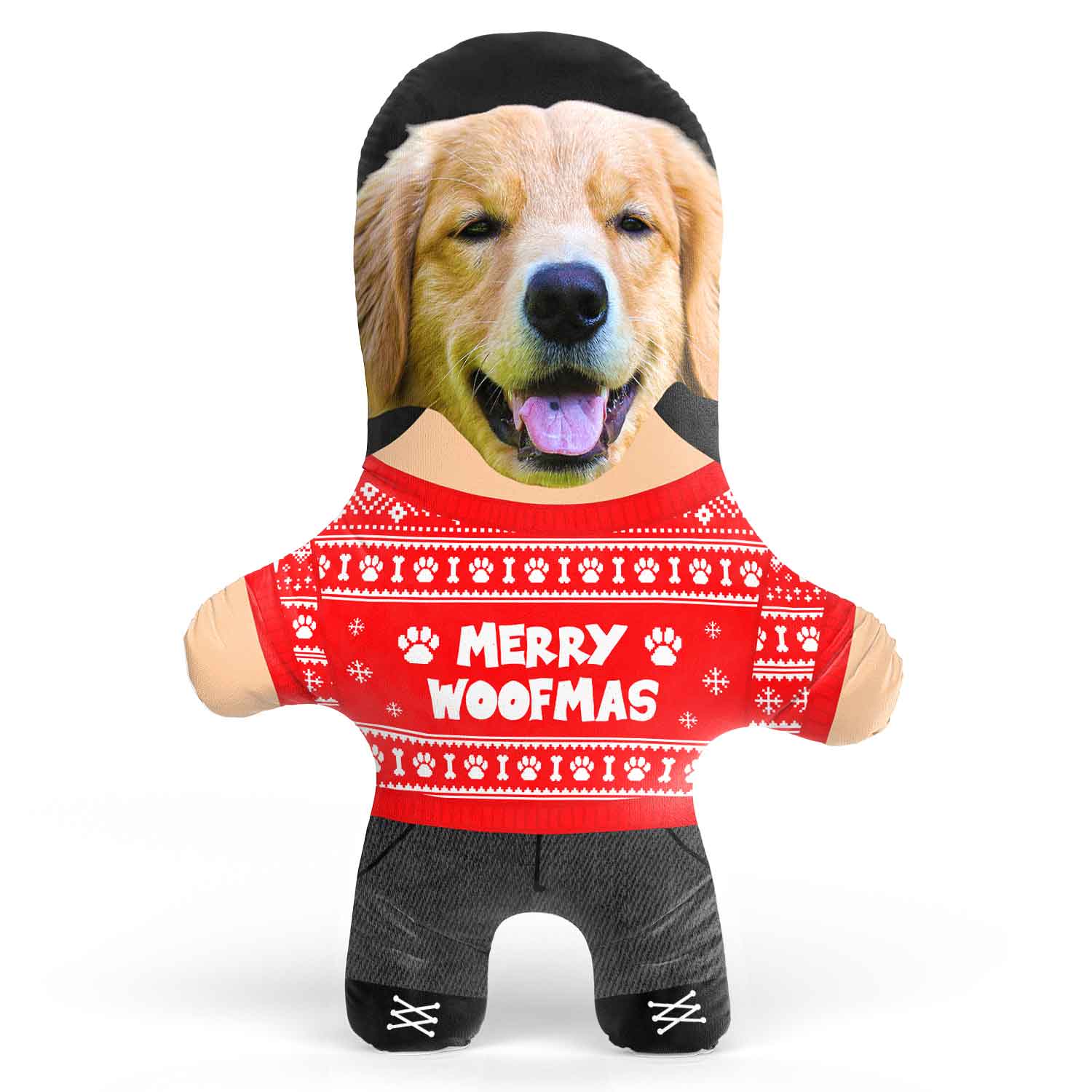 Merry Woofmas Face Pillow
