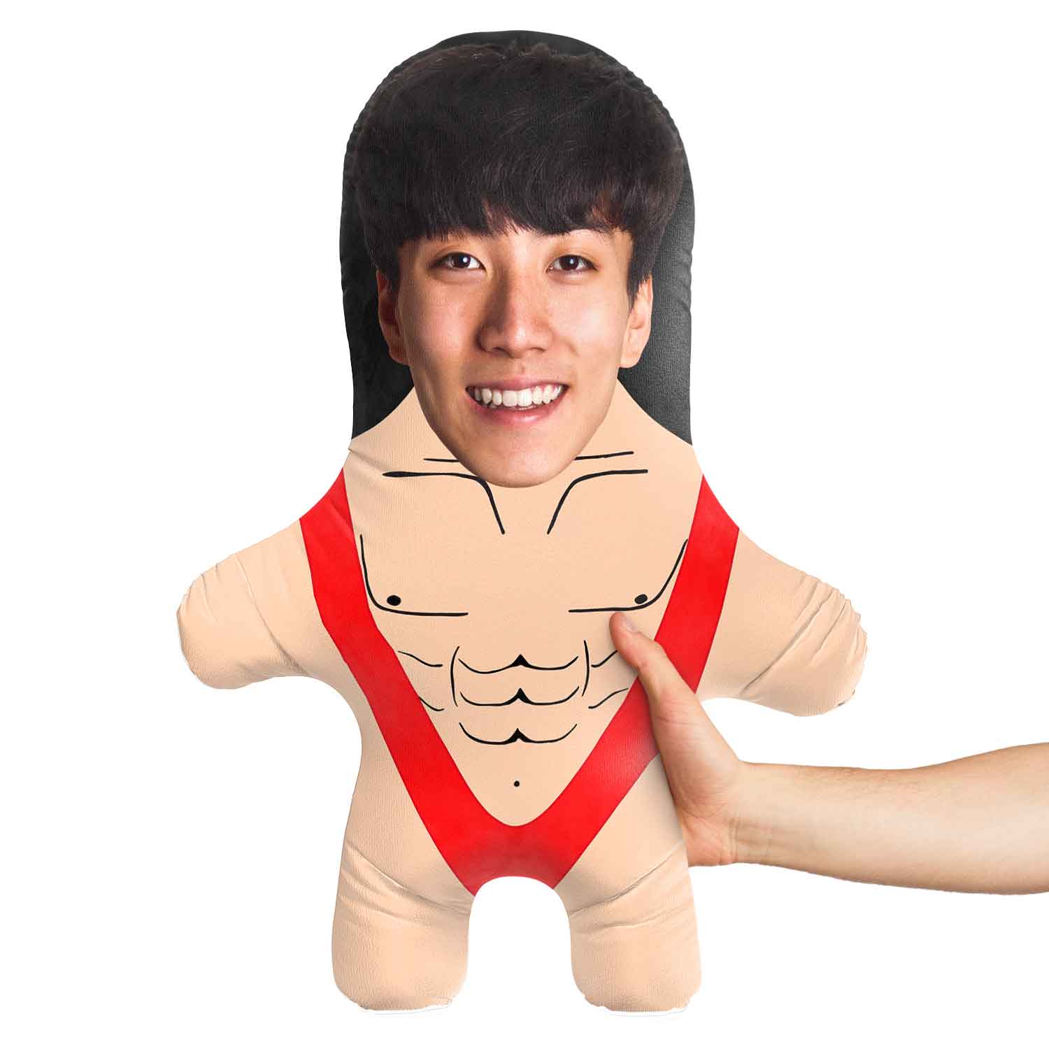 Mankini - Red Face Pillow