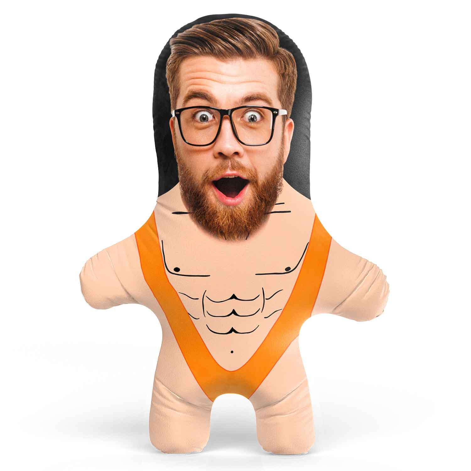Mankini - Orange Face Pillow