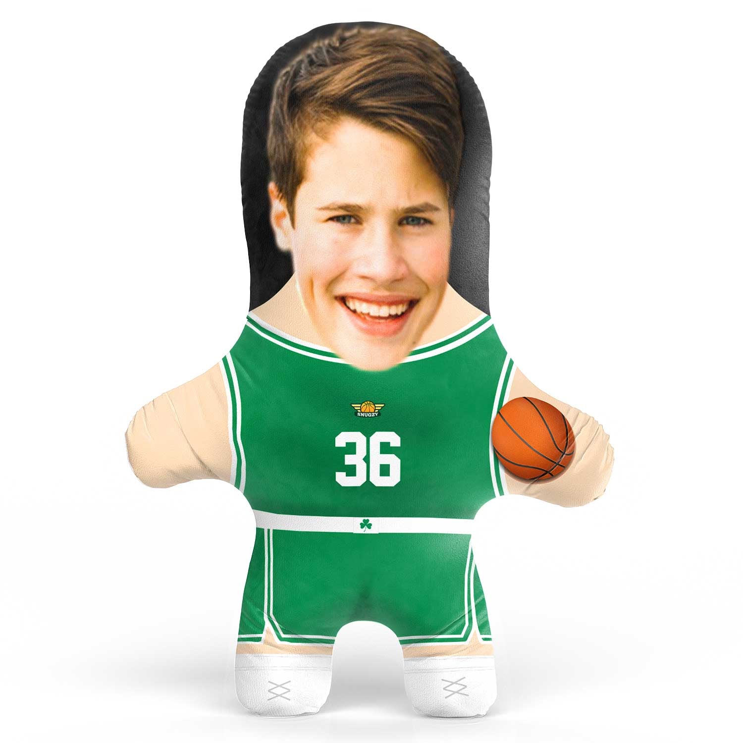 Boston Basketball Face Pillow