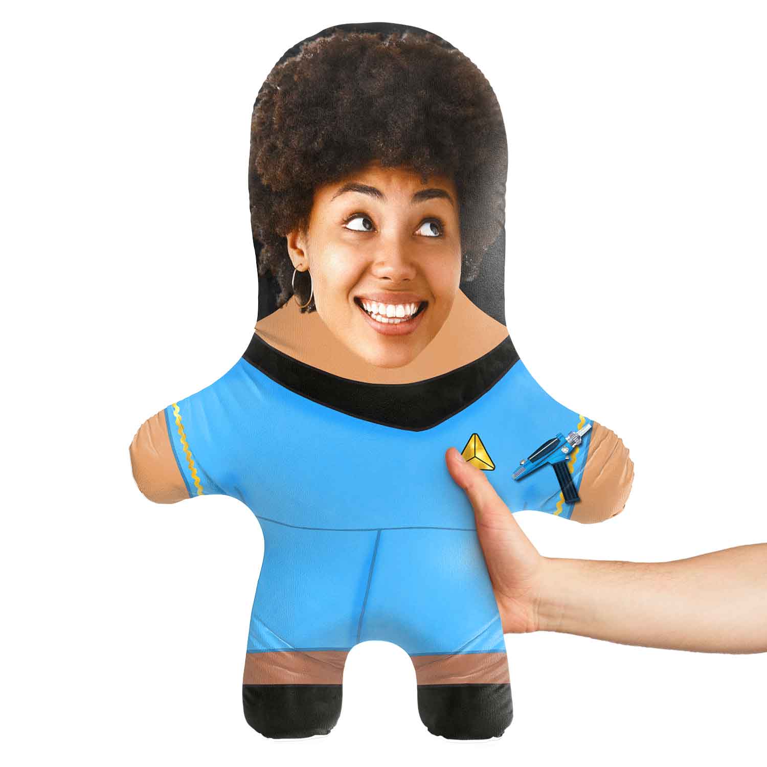 Blue Female Star Face Pillow
