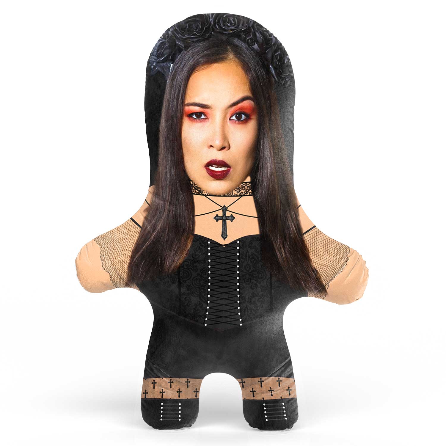 Female Goth Face Pillow