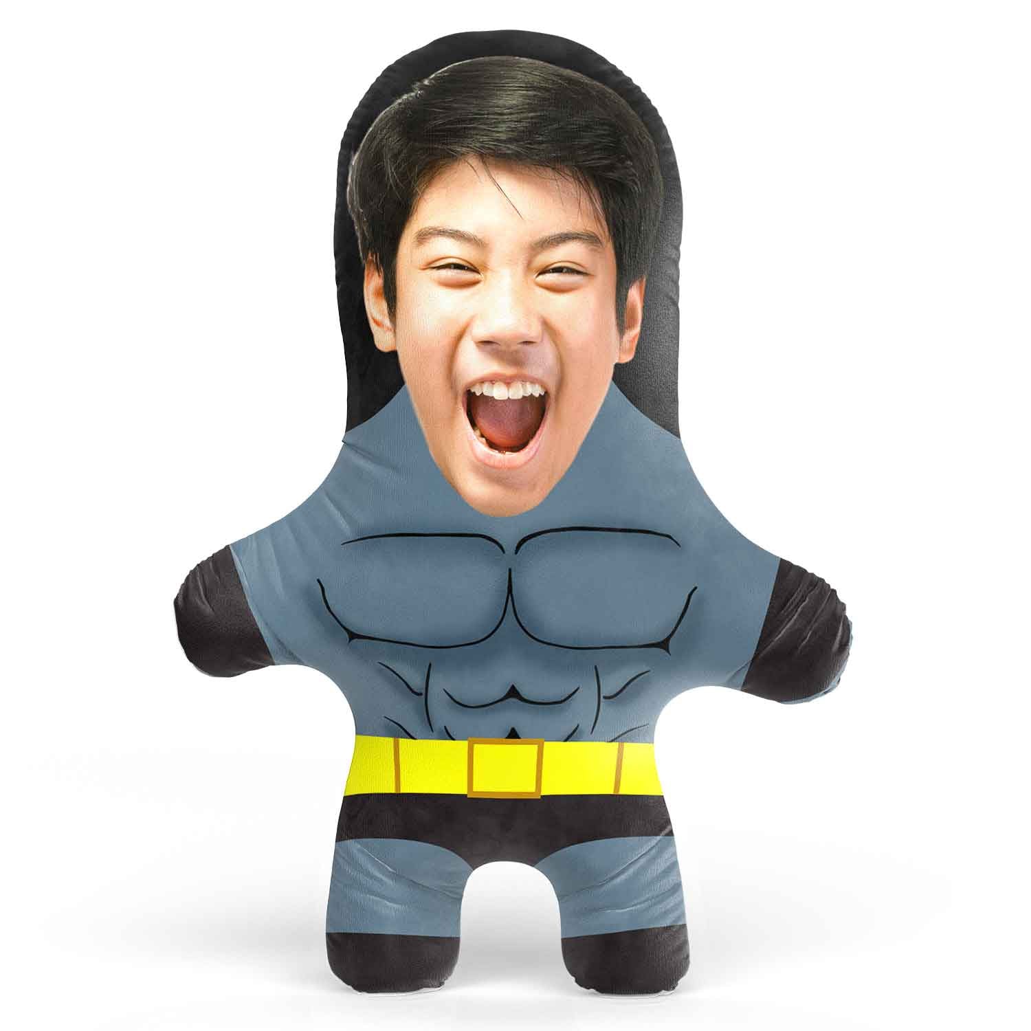 Superhero Grey & Black Face Pillow