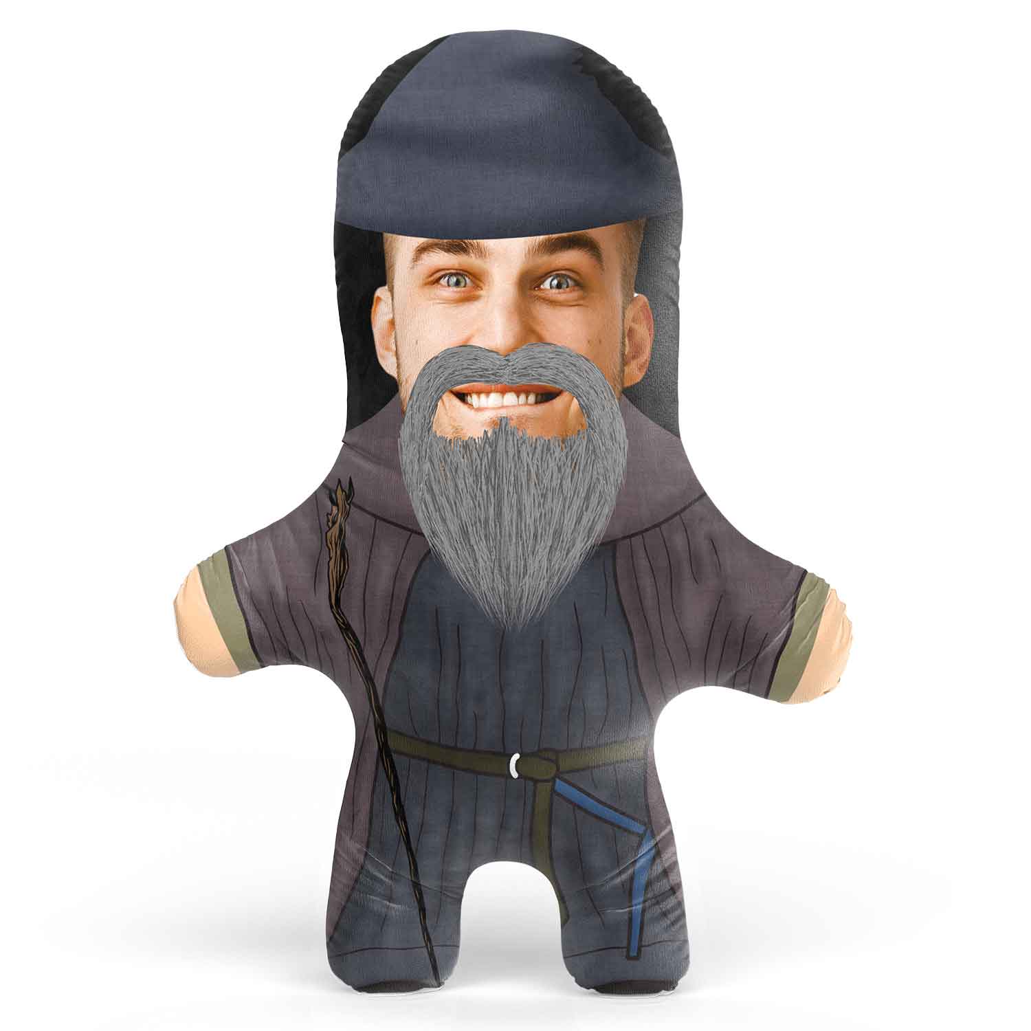 Grey Wizard Face Pillow