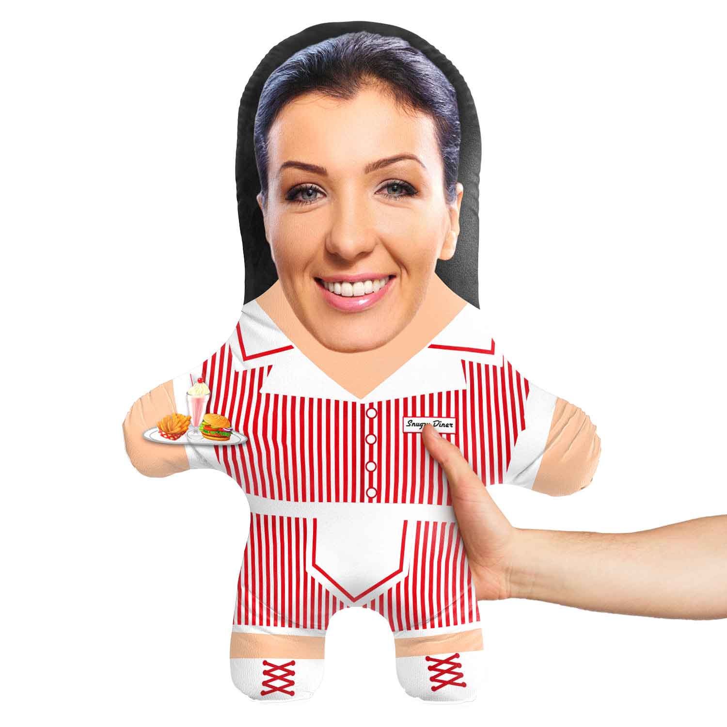 Diner Waitress Face Pillow