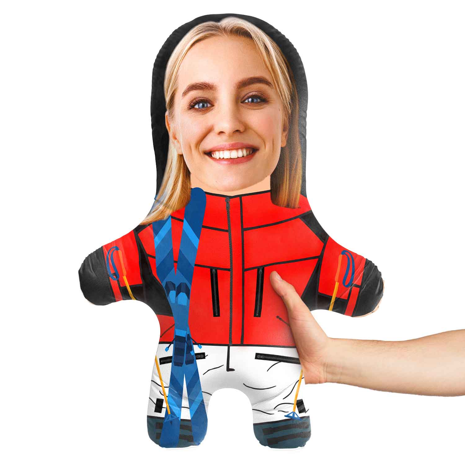 Skier Face Pillow