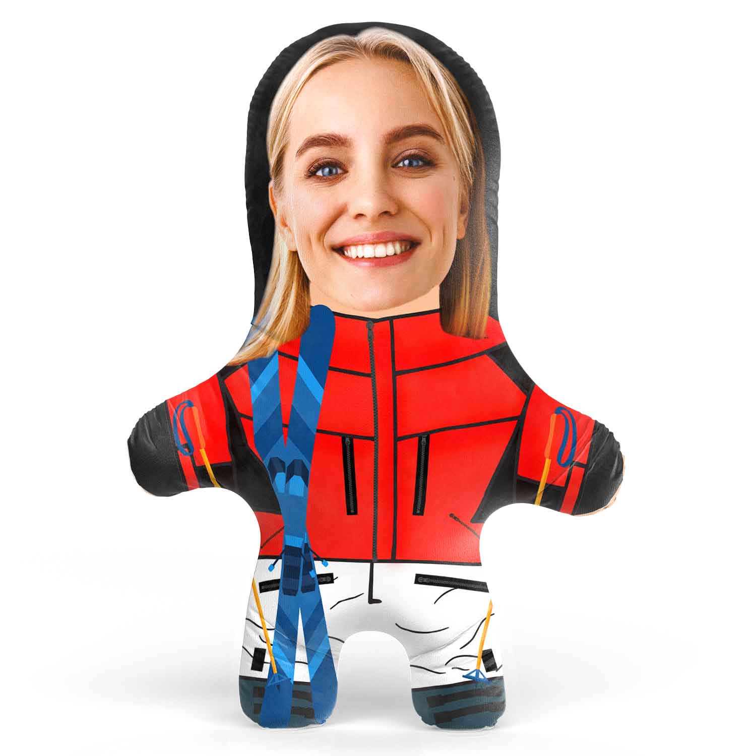 Skier Face Pillow