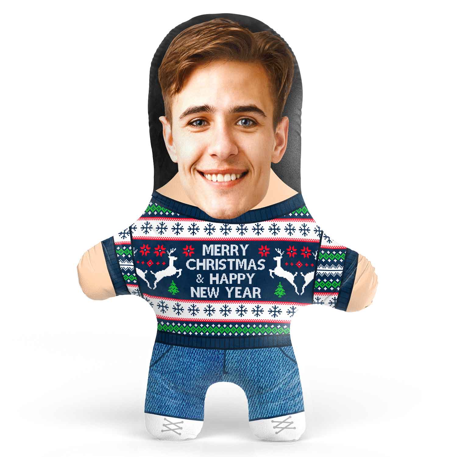 Merry Christmas & Happy New Year Face Pillow