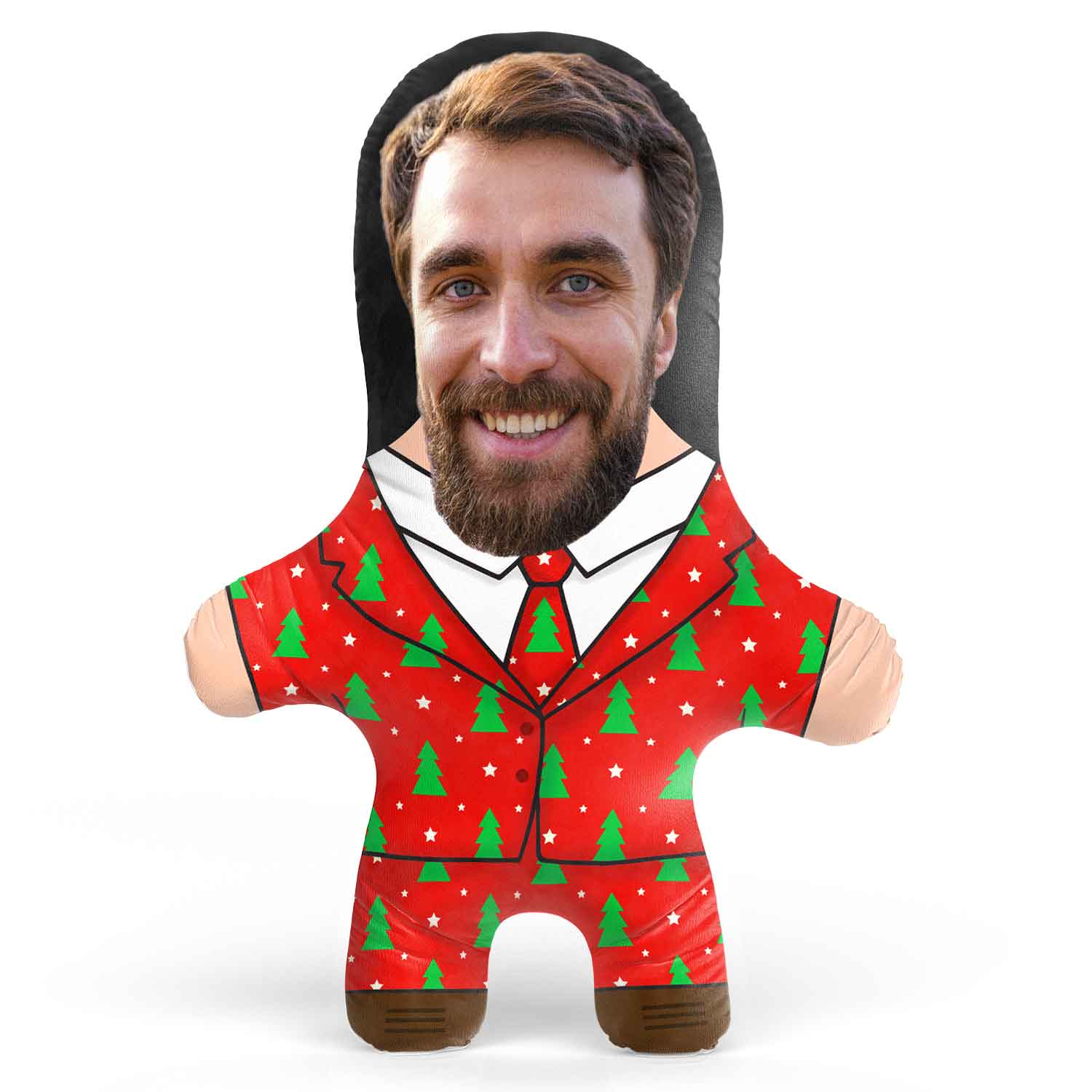 Christmas Suit Red Face Pillow
