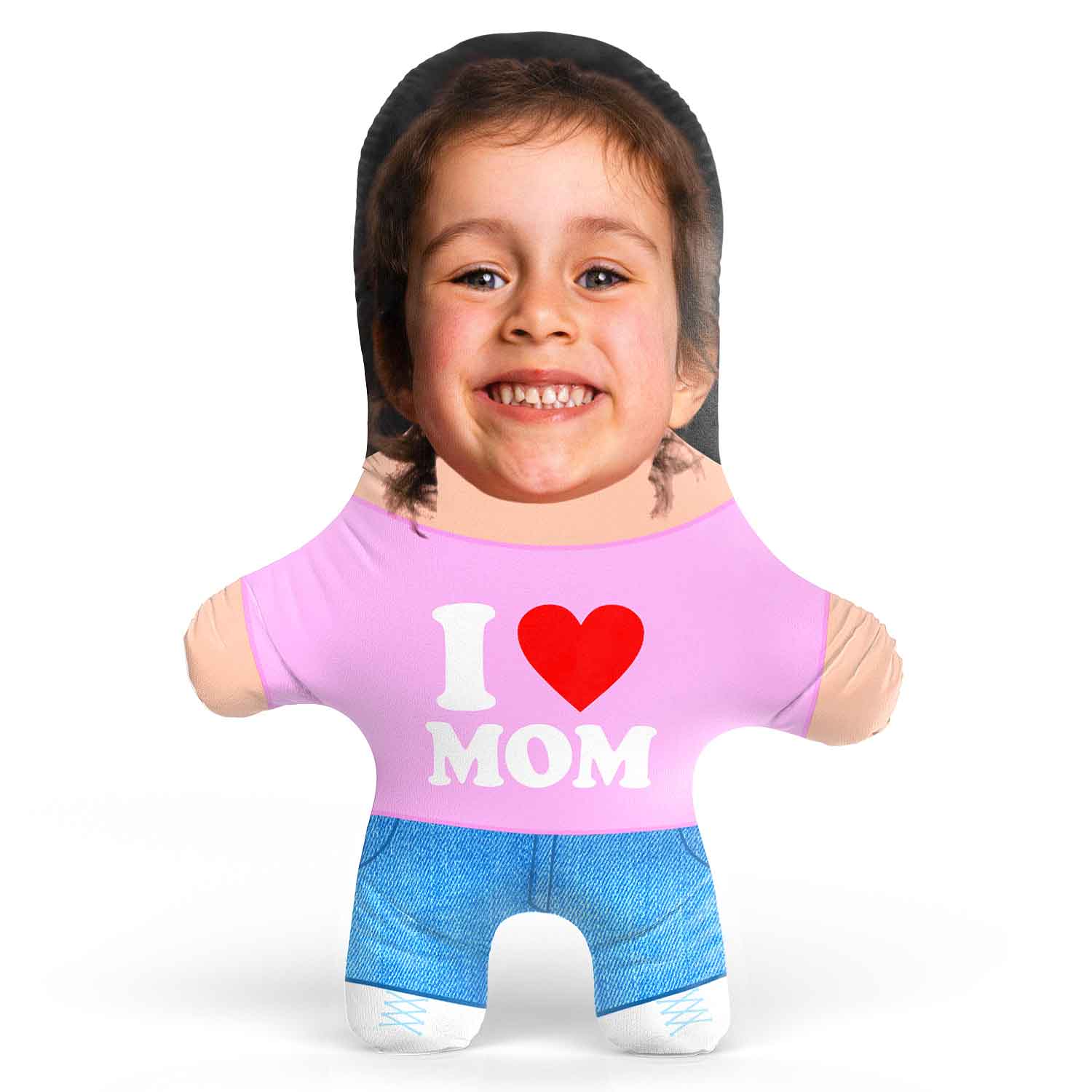 I Heart Mom Face Pillow