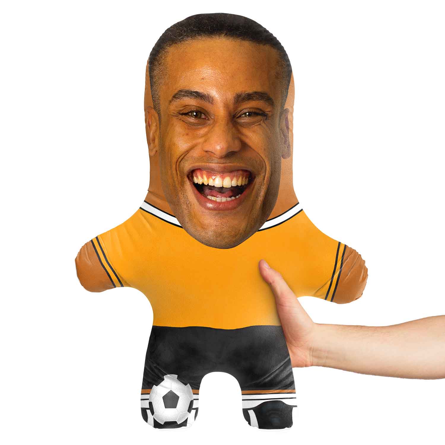 Gold Soccer Jersey Face Pillow