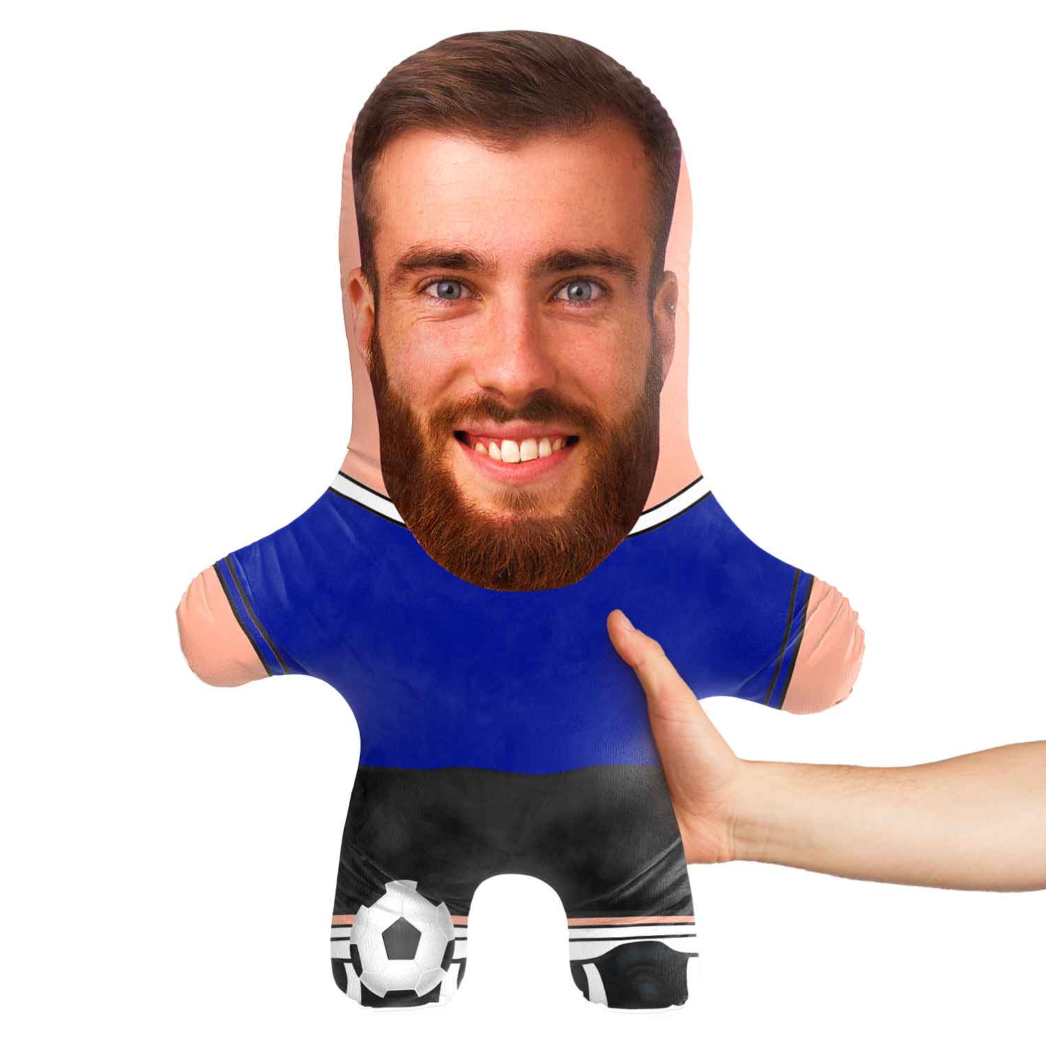 Blue Soccer Jersey Face Pillow