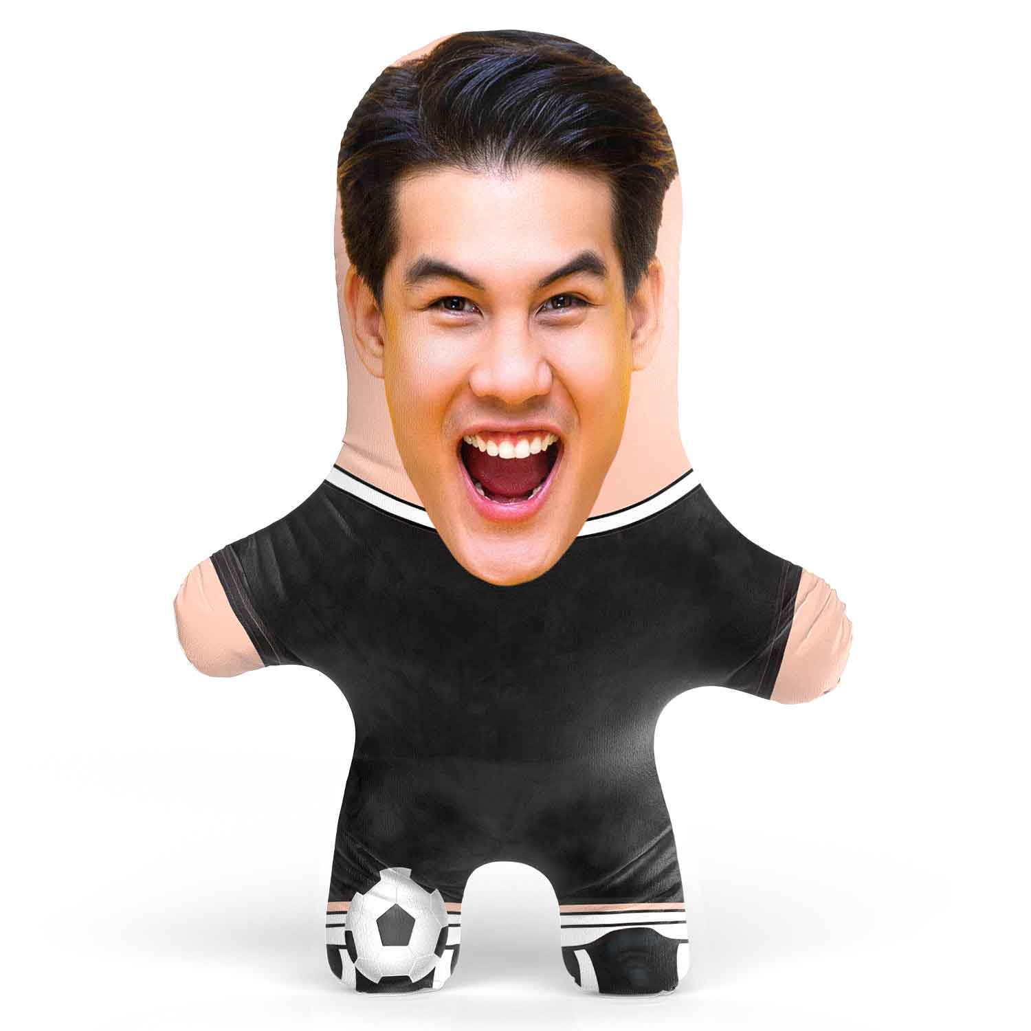 Black Soccer Jersey Face Pillow