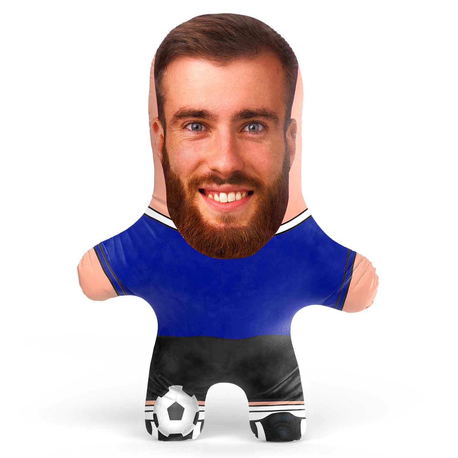 Blue Soccer Jersey Face Pillow