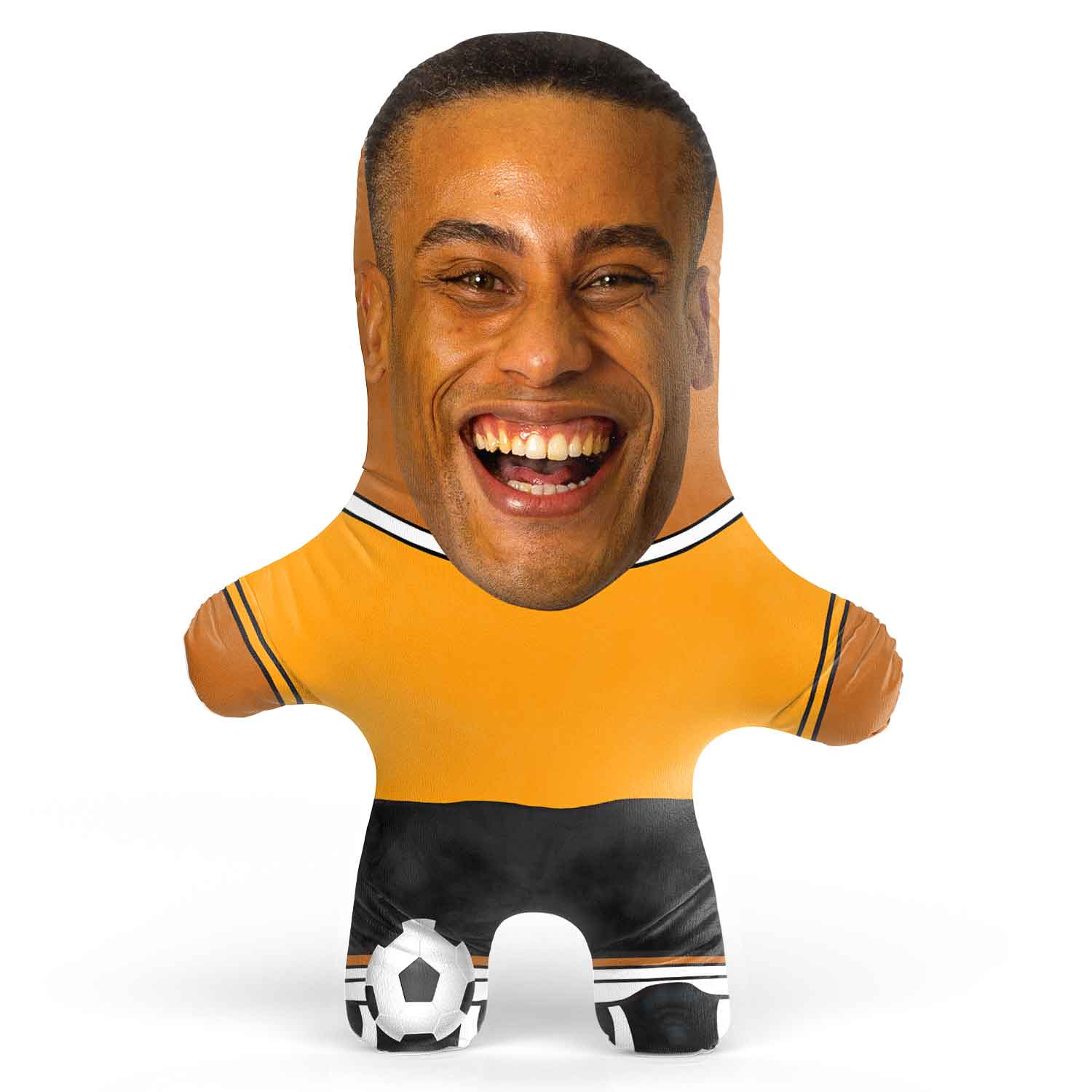 Gold Soccer Jersey Face Pillow