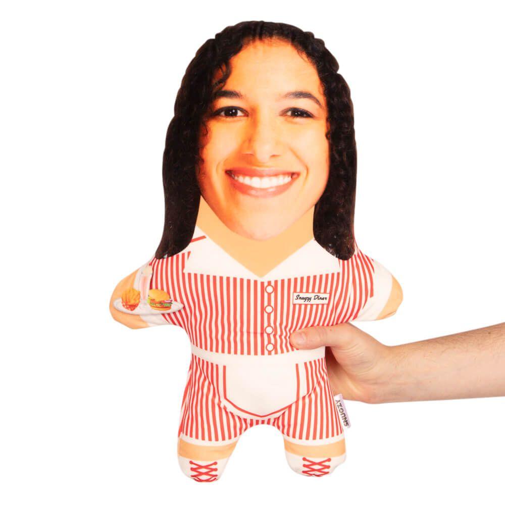 Diner Waitress Face Pillow
