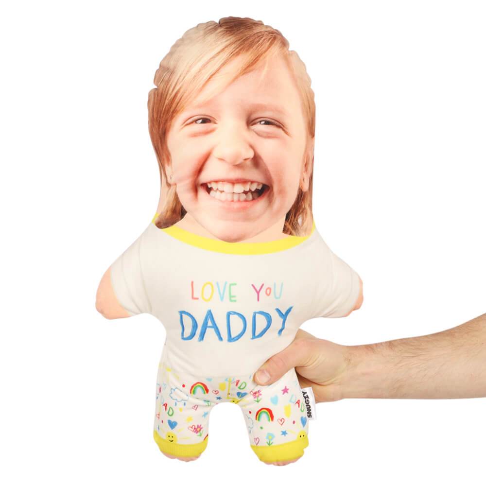 Modern Custom I Love You Daddy | 3 Photo Lumbar Pillow