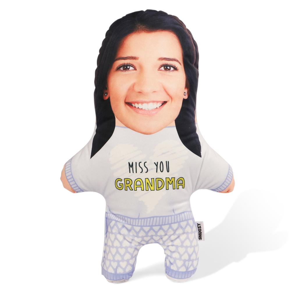 Miss You Grandma Face Pillow