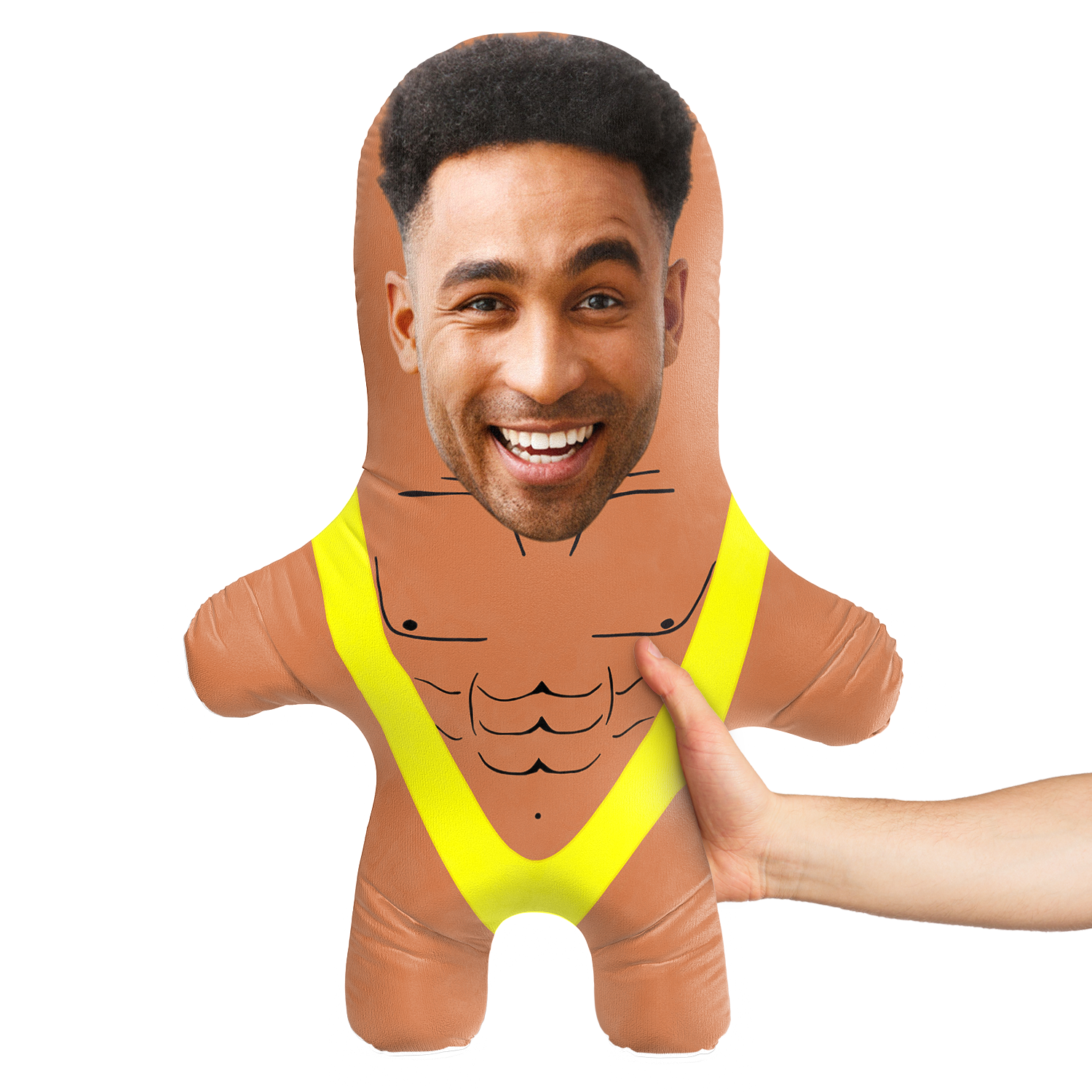 Mankini - Yellow Face Pillow