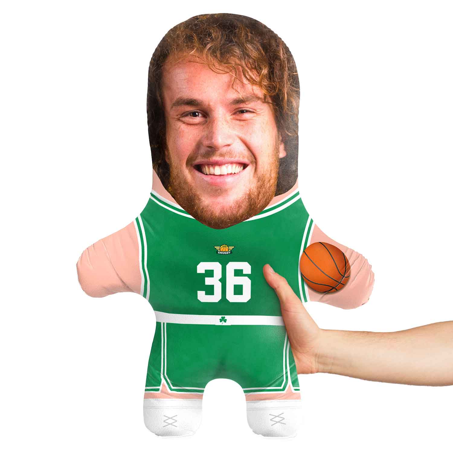 Boston Basketball Face Pillow