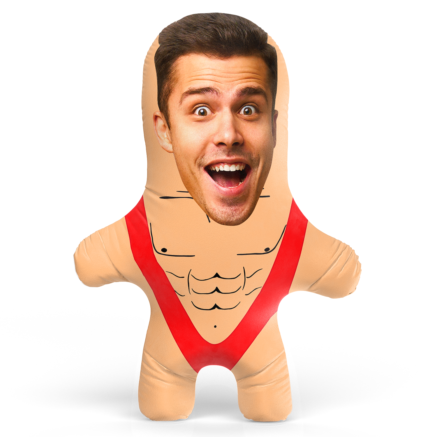 Mankini - Red Face Pillow