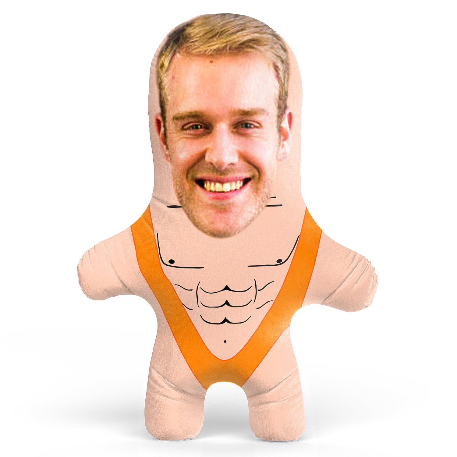 Mankini - Orange Face Pillow