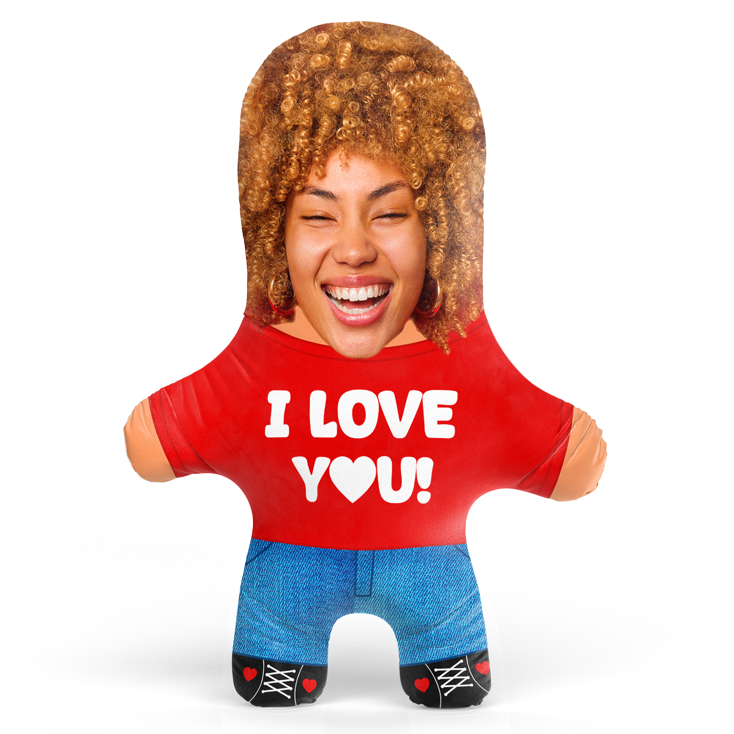 I Love You! - Red T-Shirt Face Pillow