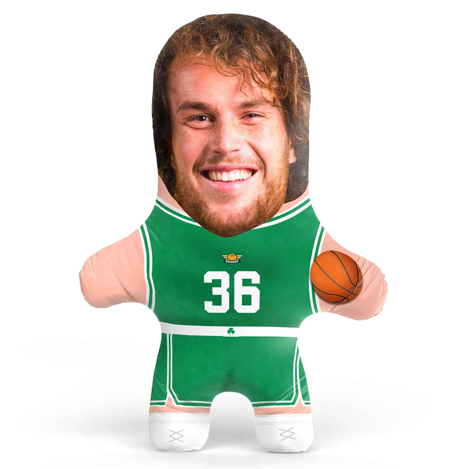 Boston Basketball Face Pillow