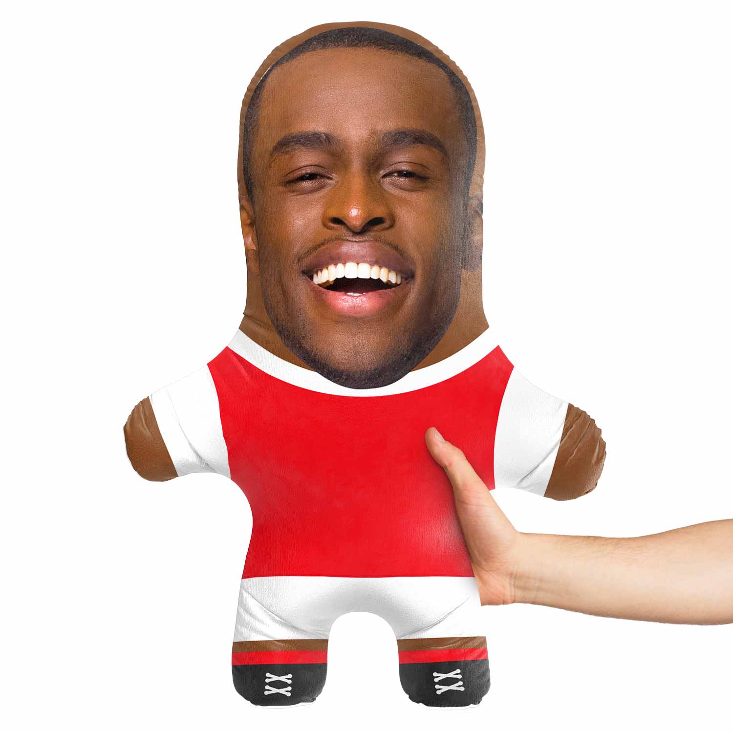 Soccer Red & White Face Pillow