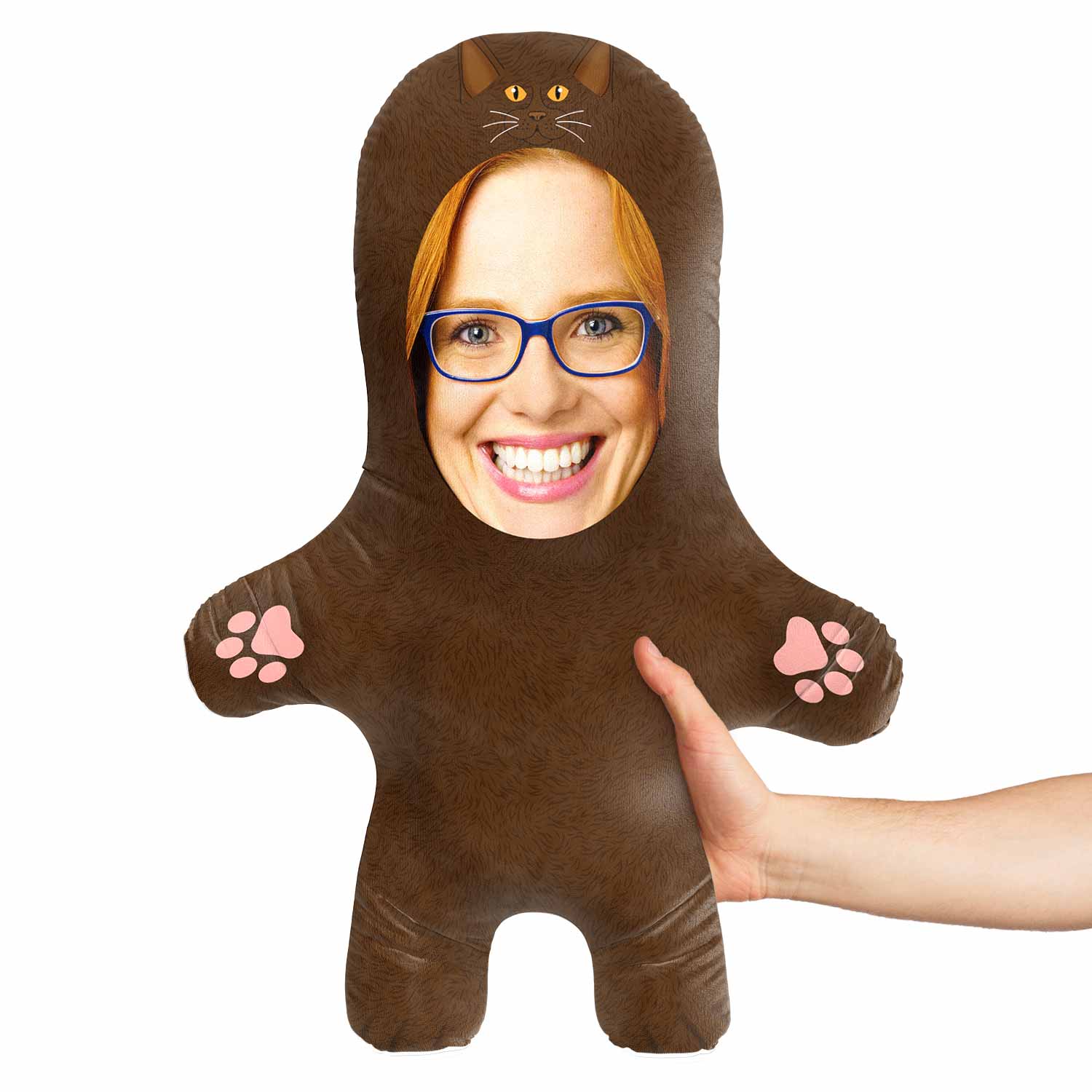 Brown Cat Face Pillow