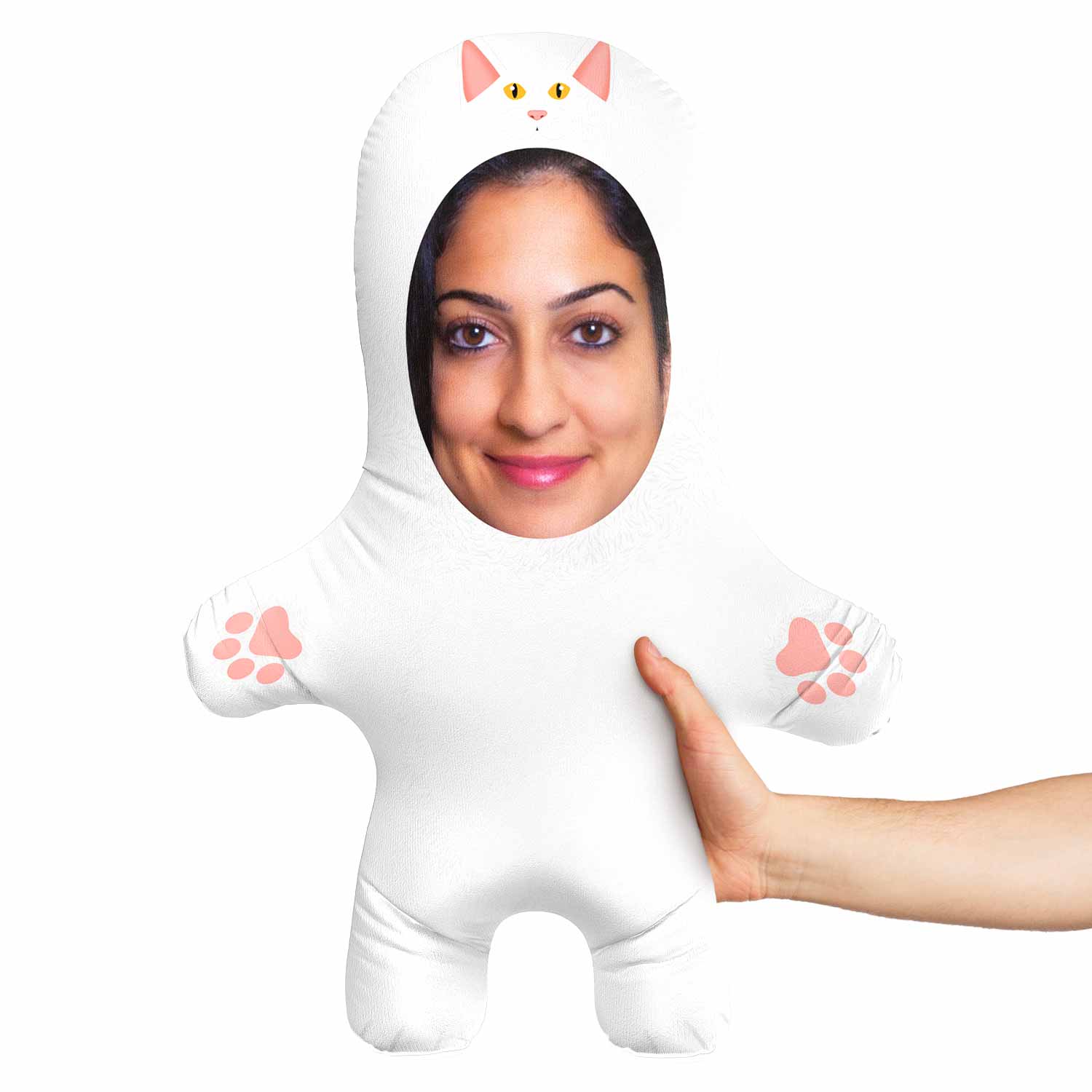 White Cat Face Pillow