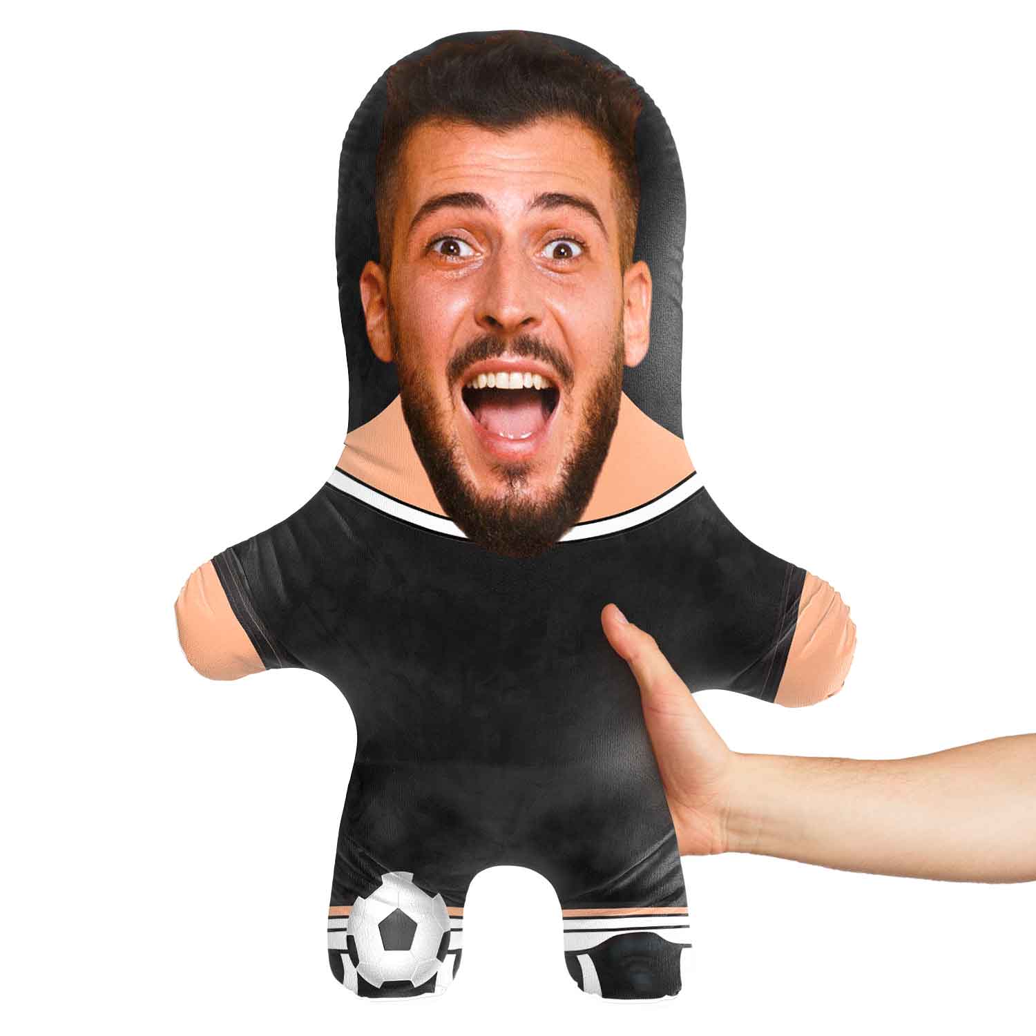 Black Soccer Jersey Face Pillow