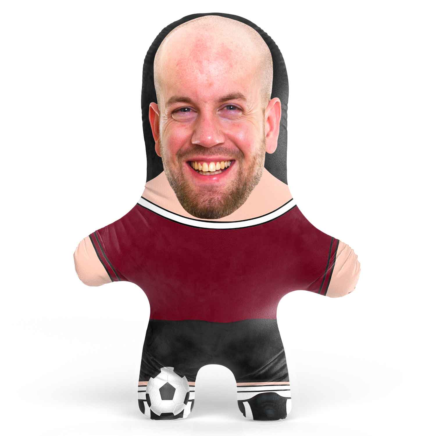 Claret Soccer Jersey Face Pillow