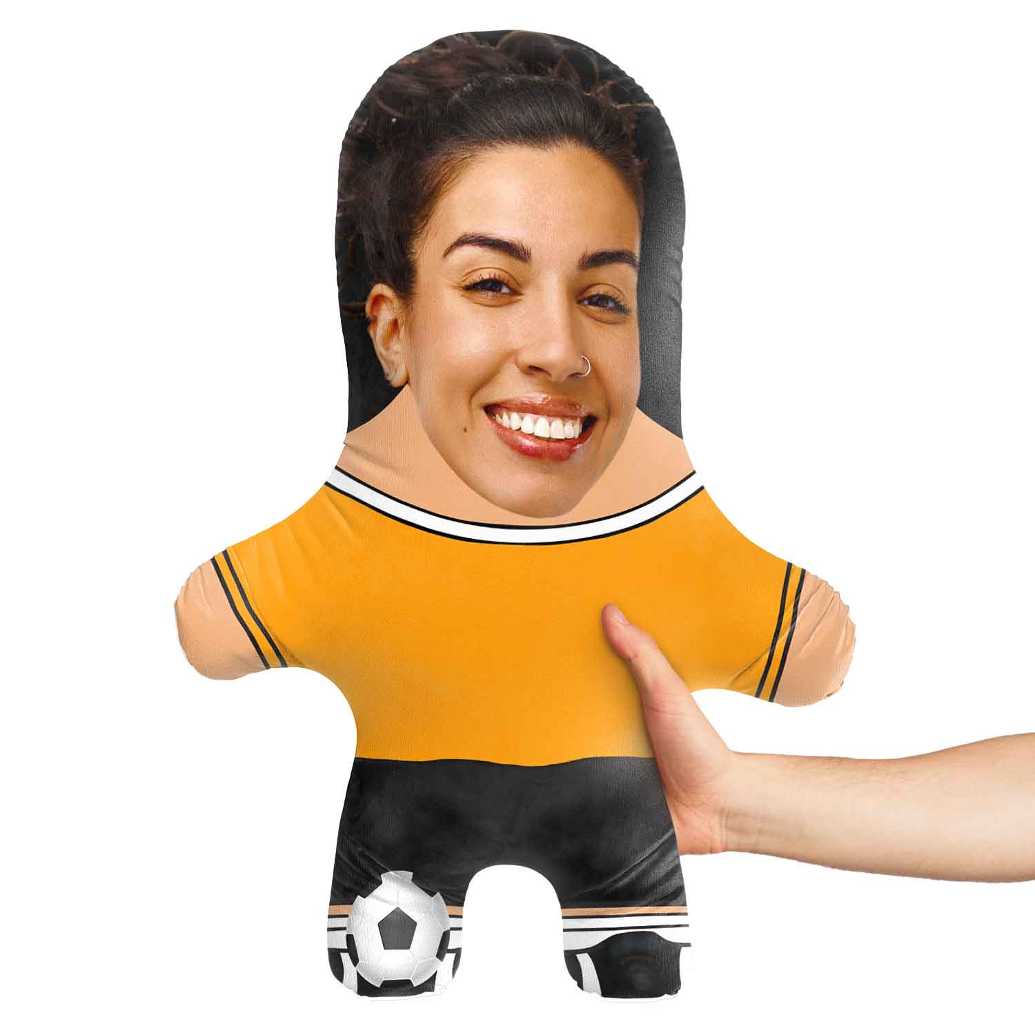 Gold Soccer Jersey Face Pillow