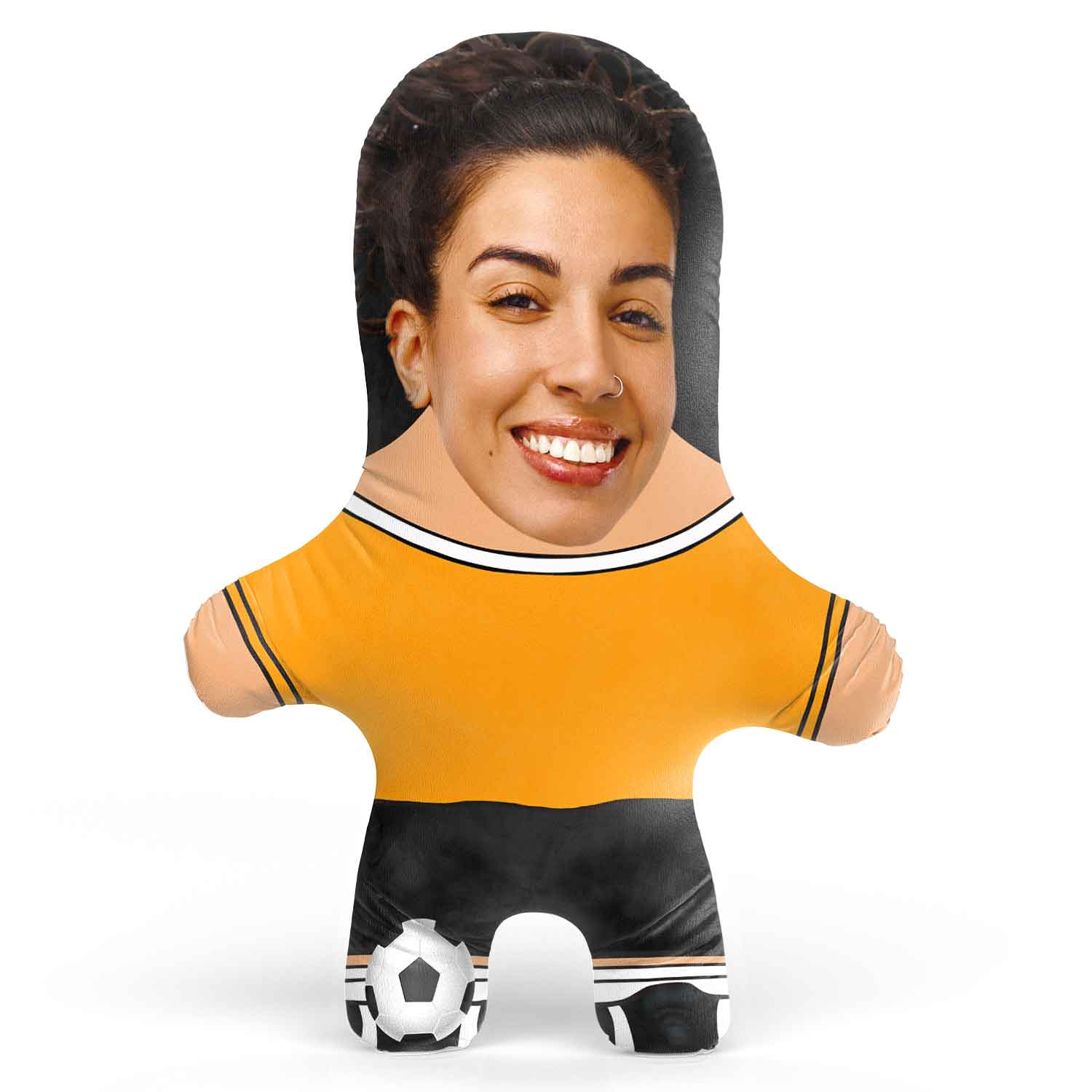 Gold Soccer Jersey Face Pillow