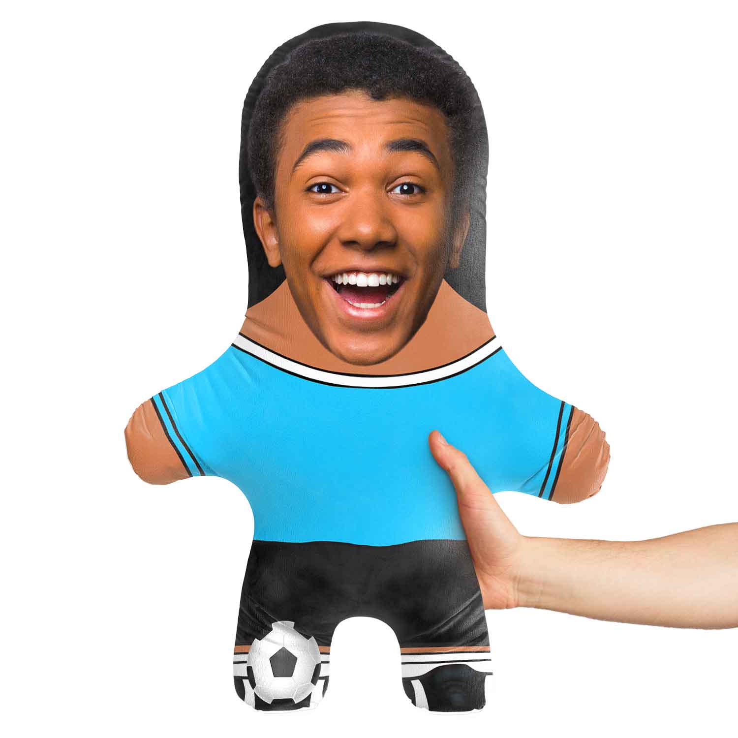 Sky Blue Soccer Jersey Face Pillow