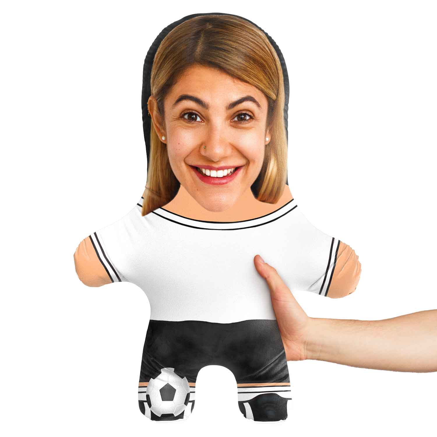 White Soccer Jersey Face Pillow